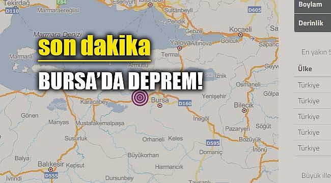 Son dakika: Bursa'da deprem mi oldu? Bursa Nilüfer'de deprem...