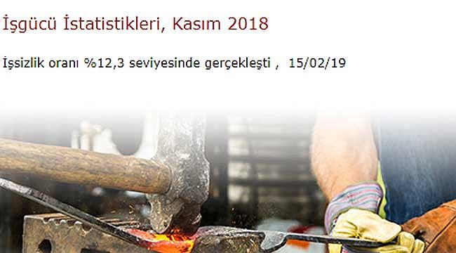 2018 Kasım'da işsizlik yüzde 12.3 oldu