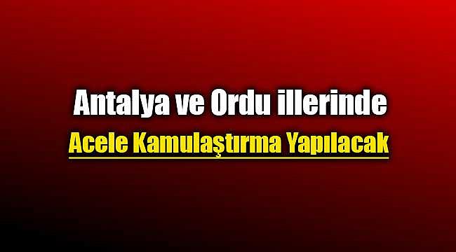 Antalya ve Ordu'da iki proje için gayrimenkul kamulaştırması