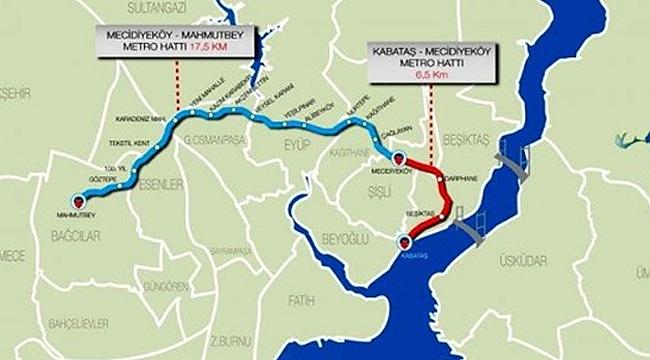 2020 başı hizmete girecek Kabataş-Mecidiyeköy-Mahmutbey Metrosu'nda flaş gelişme