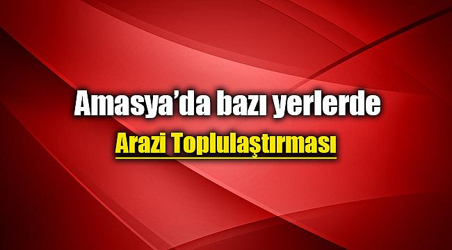 Amasya'da arazi toplulaştırması yapılacak