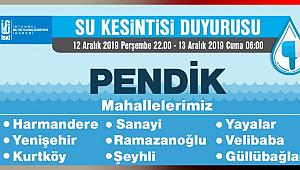 İstanbul Pendik ilçesinde su kesintisi