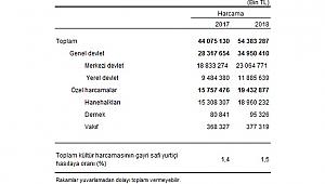Kültür harcamaları senelik yüzde 23,4 arttı