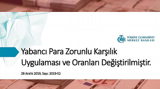 Merkez Bankası, 2020 Yabancı Para Zorunlu Karşılık Uygulaması ve Oranlarını değiştirdi