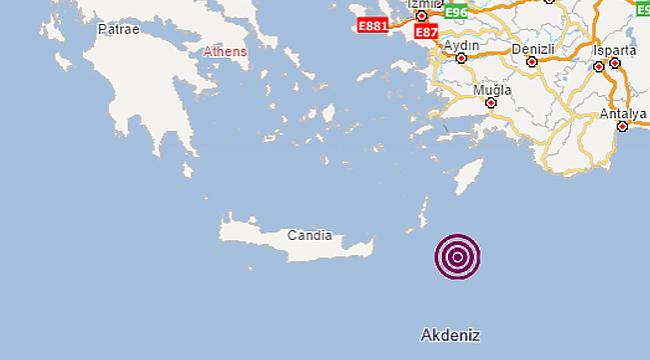 Akdeniz'de 4.3 şiddetinde deprem!