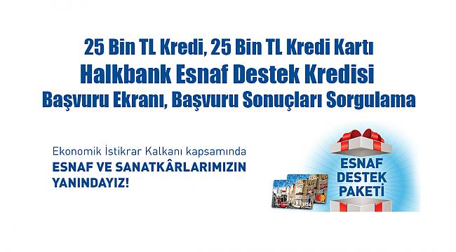 Halkbank 25 Bin TL esnaf kredisi, 25 Bin TL ticari kredi kartı başvurusu sonuç sorgulaması