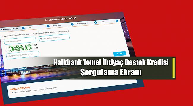 Halkbank 6 ay ertelemeli 10 Bin TL temel ihtiyaç destek kredisi başvurusu sorgulama ekranı! Halkbank kredi sonuç sorgula