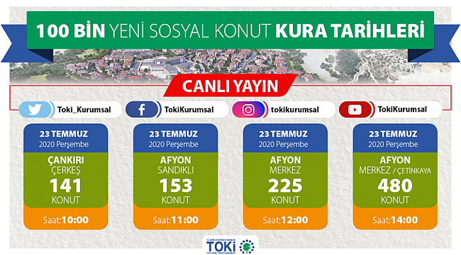 TOKİ Çankırı ve Afyon kura çekilişleri canlı yayını! TOKİ 100 Bin Sosyal Konut kura sonuçları isim listesi