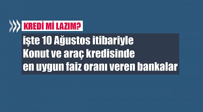 Konut ve araç kredisinde en uygun faiz oranı veren bankalar