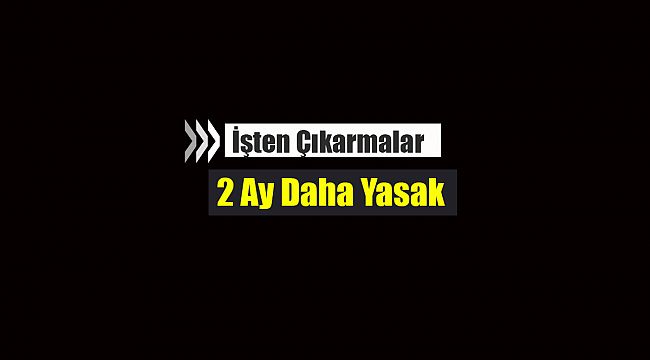 İşten çıkarmak 2 ay daha yasak