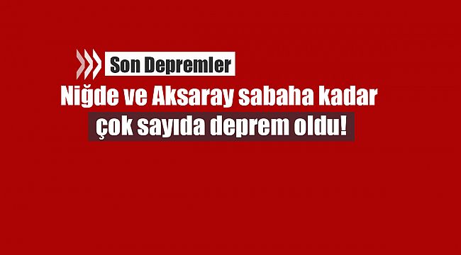 Niğde ve Aksaray sabaha kadar çok sayıda deprem oldu! İşte sabaha kadar yaşanan son depremler...