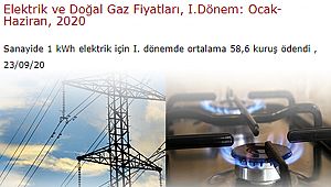 Ocak-Haziran arası Elektrik ve Doğal Gaz Fiyatları