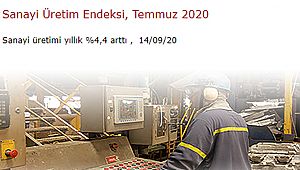Sanayi üretimi Temmuz'da yıllık %4,4 arttı