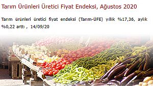 Tarım-ÜFE Temmuz'da yıllık %17,36, aylık %0,22 arttı