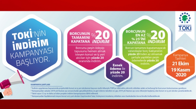 TOKİ hemen tapu verecek! İndirim yarın sabah başlıyor...