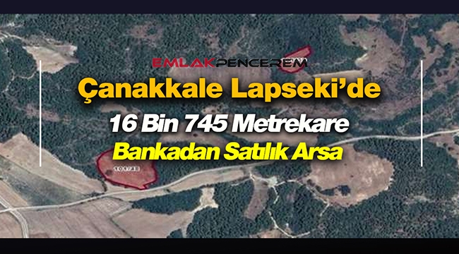 Çanakkale Lapseki'de Bankadan satılık kelepir tarla vasıflı arsa