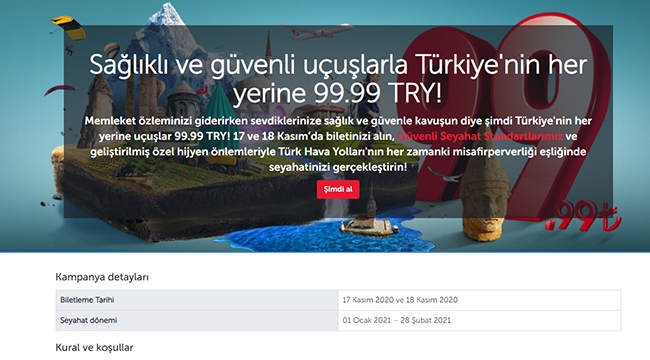 THY'den bomba kampanya! Ülkenin her yerine çok çok ucuz uçak bileti 99 TL