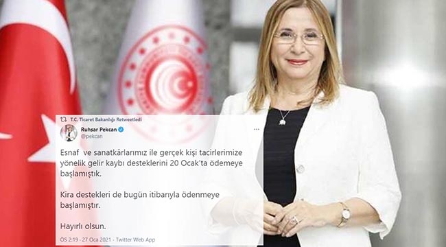 Bakan Pekcan açıkladı! O ödemeler yapılmaya başlandı...