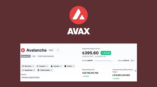 AVAX Avalanche Coin 2021'de sıçradı! Yüzde 1850 yükseldi...