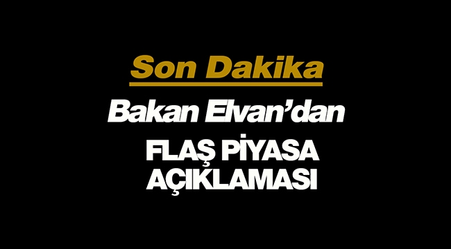 Son Dakika: Bakan Elvan'dan flaş piyasa açıklaması