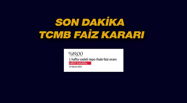 Merkez Bankası Nisan ayı faiz kararı açıklandı! Faizlere dokunulmadı...