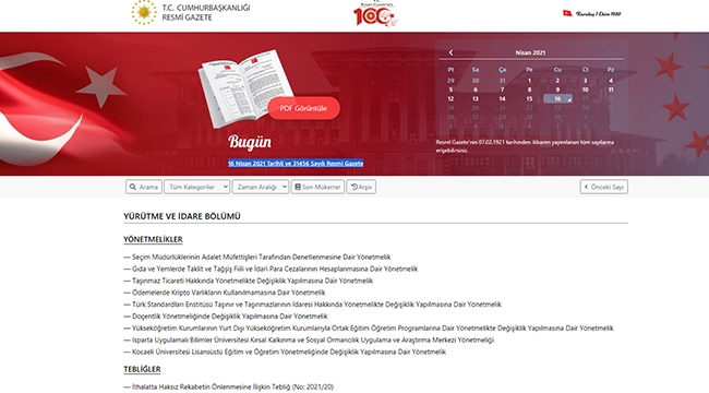 Resmi Gazete 16 Nisan Cuma günü hangi kritik karar ve yönetmeliklerle yayımlandı?