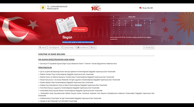 Resmi Gazete'de Cuma sabahı hangi yönetmelik ve kararlar var?