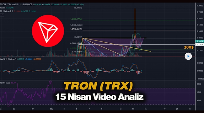 Tron (TRX) yüzde 15 yükseldi! TRX coin 15 Nisan son analiz videosu hedef neresi?