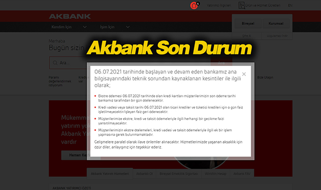 Akbank sistemlerini kademeli olarak devreye alıyor! Akbank'a girişlerde "müşteri vefat etmiştir" uyarısı...