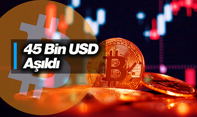 Bitcoin (BTC) 45 Bin Doları aştı! Alt coinler sıçramaya başladı...