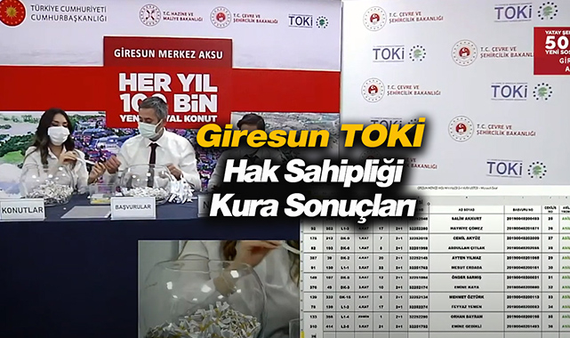 TOKİ Giresun Aksu 100 Bin Sosyal Konut hak sahipliği kura sonuçları isim listesi