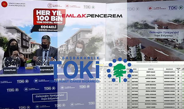 TOKİ Kocaeli Gebze 269 konut kura çekilişi sonuçları isim listesi
