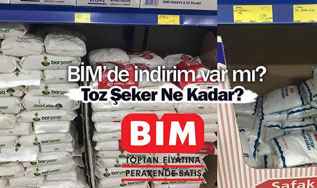 5 kg toz şeker fiyatı 42.50 TL duyan koştu BİM indirdi vatandaş kuyruk oldu...
