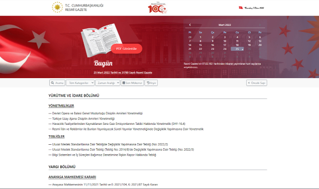 Resmi Gazete 25 Mart 2022 kritik kararlar ve yönetmelikler neler?
