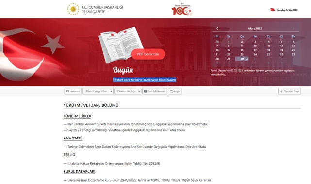 Resmi Gazete 30 Mart tarihli sayısında hangi kararlar var?