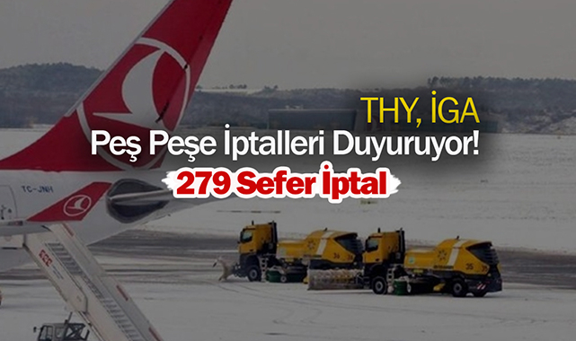 THY uçak seferleri: 279 uçuş iptal! Türk Hava Yolları 13 Mart seferlerine kar engeli...