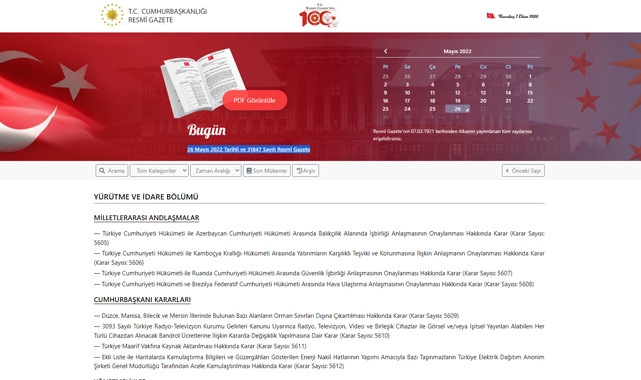 Resmi Gazete (26 Mayıs 2022)