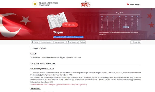 Resmi Gazete (27 Mayıs)