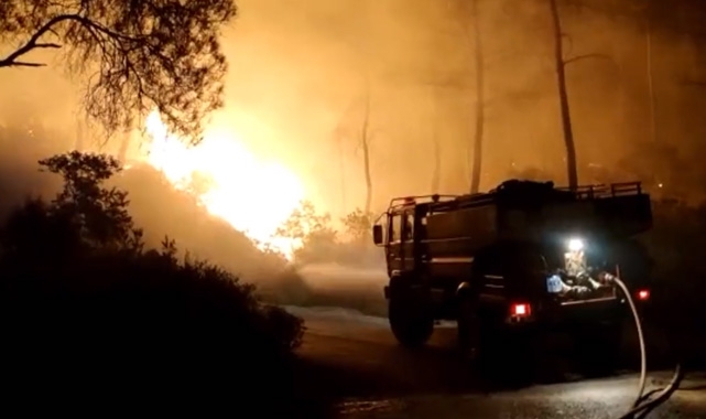 Marmaris orman yangını için 20 helikopter ve 14 uçak görev yapıyor! Marmaris yangını hakkında sabotaj şüphesi...
