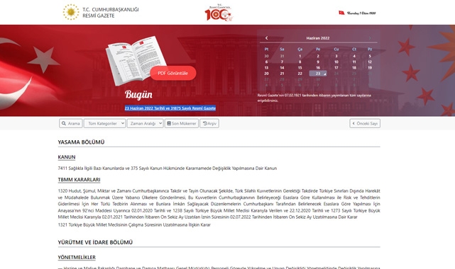 Resmi Gazete (23 Haziran 2022) yönetmelik ve kararlar neler?