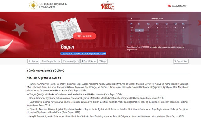 Resmi Gazete (7 Haziran 2022)