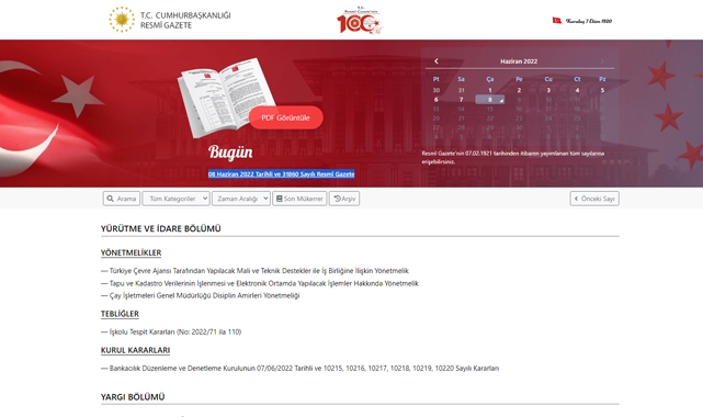 Resmi Gazete (8 Haziran 2022)