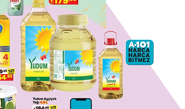 A101'de 4.5 Litre ay çiçek yağı fiyatında damping! 1, 2, 3, 5 Litre Ay çiçek yağı fiyatları değişti...