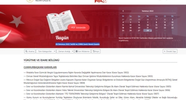 Resmi Gazete (28 Temmuz 2022) kritik yönetmelik, atama ve son kararlar