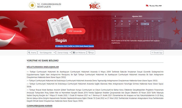 Resmi Gazete (5 Ağustos 2022) tarihli yönetmelik ve kararlar neler?