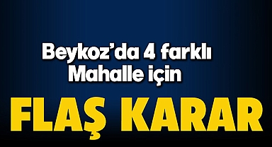 İstanbul Beykoz'da 4 mahalle için flaş karar Resmi Gazete'de