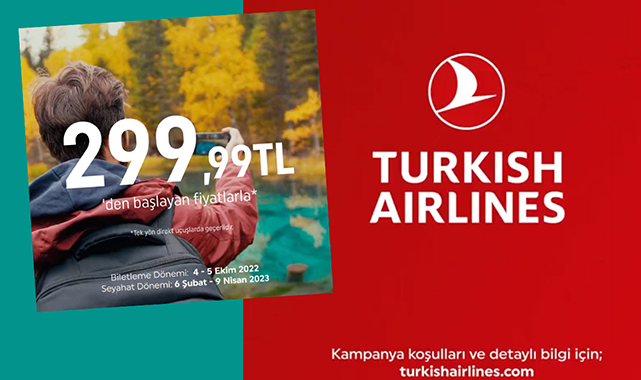 THY erken rezervasyon fırsatı sadece 299.99 TL! Türk Hava Yolları uçak biletlerinde flaş kampanya
