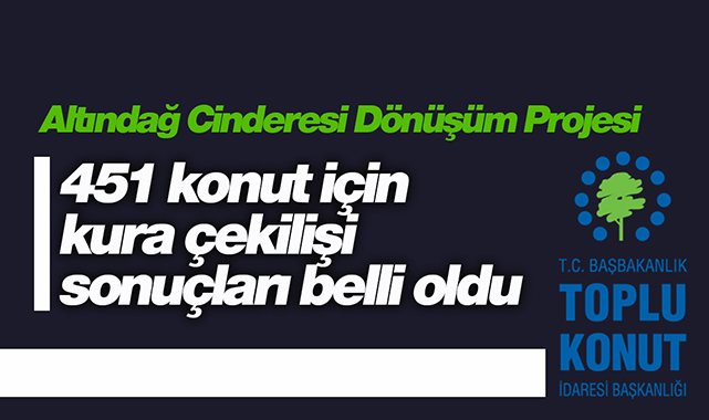 TOKİ Altındağ Cinderesi Dönüşümü 451 konut için kura çekilişi sonuçları belli oldu