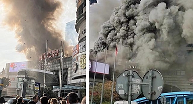 Metrocity AVM'de korkutan yangın! Meterocity Alışveriş Merkezi'nden yükselen dumanlar Anadolu yakasından görüldü