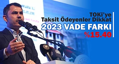 TOKİ taksit ödeyen ev sahiplerine 2023 vade farkını yüzde 15.40 olarak açıklandı